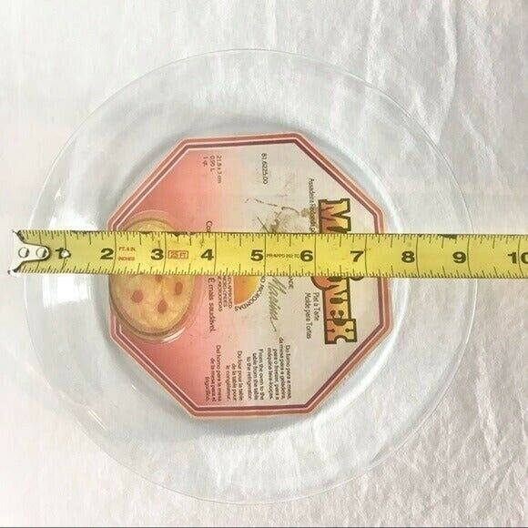 Marinex Santa Marina 1 Quart Glass Pie Plate With Label Oven Microwave Safe - Picture 5 of 6